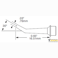 Metcal SMTC-5171. Паяльное жало для MX конический изогнутый 0.76 мм