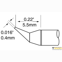 Metcal UFTC-6CNB04. Паяльное жало для MX-UF конус изогнутый 0.4 &times; 5.5 мм