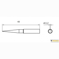 Weller XNT 1L (T0054487199). Жало паяльное 0,2 мм коническое прямое