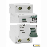 Диф. автомат ДИФ-102 4,5кА 1Р+N 40А 30мА тип AC х-ка С DEKraft