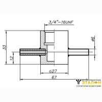 Проточная камера 3/4&quot; UNF со штуцерами Д6 с гайками Gyrolok - дополнительная камера для резьбы 3/4&quot; UNF
