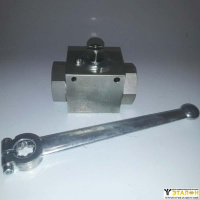 Блочный шаровый кран трехходовой DN20 G3/4 PN400