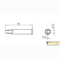 Weller XT CSL (T0054474299). Жало паяльное 3,2 мм клиновидное прямое