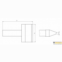 Weller RTUS 160 K MS (T0050113999). Жало паяльное 16,0 мм прямое лезвие активного типа