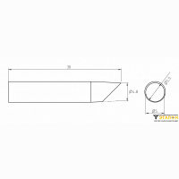Weller RTUS 050 B MS (T0050112999). Жало паяльное 5,0 мм коническое со скосом активного типа