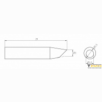Weller RTUS 035 B MS (T0050112899). Жало паяльное 3,5 мм коническое со скосом активного типа