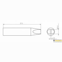 Weller RTUS 032 S MS (T0050113299). Жало паяльное 3,2 мм клиновидное активного типа