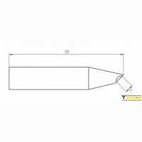 Weller RTUS 020 G MS (T0050113799). Жало паяльное 2,0 мм коническое со скосом активного типа