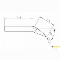 Weller RTPS 002 C X MS (T0050110899). Жало паяльное 0,2 мм коническое изогнутое активного типа
