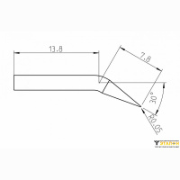 Weller RTPS 001 C X MS (T0050110799). Жало паяльное 0,1 мм коническое изогнутое активного типа