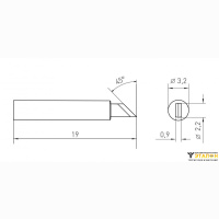 Weller RTMS 030 K MS (T0050115199). Жало паяльное 2,2 мм косой нож активного типа