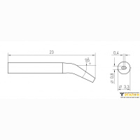 Weller RTMS 008 S X MS (T0050109499). Жало паяльное 0,8 мм клиновидное изогнутое активного типа
