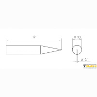 Weller RTMS 001 C NW MS (T0050109999). Жало паяльное 0,1 мм несмачиваемое коническое активного типа