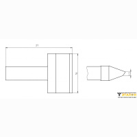 Weller RTU 160 K MS (T0050106799). Жало паяльное 16,0 мм прямое лезвие активного типа