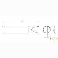 Weller RTU 050 S MS (T0050106299). Жало паяльное 5,0 мм клиновидное активного типа
