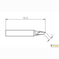 Weller RTP 010 K NW MS (T0050102899). Жало паяльное 1,0 мм несмачиваемое косой нож активного типа