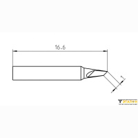 Weller RTP 010 K NW (T0050104699). Жало паяльное 1,0 мм несмачиваемое косой нож активного типа
