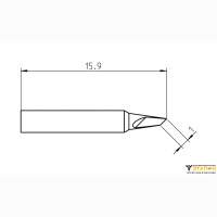 Weller RTP 010 K MS (T0050102799). Жало паяльное 1,0 мм косой нож активного типа