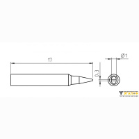 Weller RTP 010 S (T0050104399). Жало паяльное 1,0 мм клиновидное активного типа