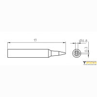 Weller RTP 008 S (T0050104299). Жало паяльное 0,8 мм клиновидное активного типа