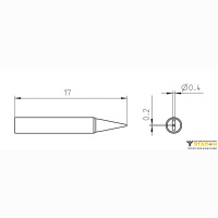 Weller RTP 004 S (T0050104199). Жало паяльное 0,4 мм клиновидное активного типа