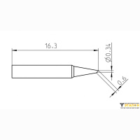 Weller RTP 004 B MS (T0050101999). Жало паяльное 0,4 мм коническое со скосом активного типа