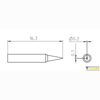 Weller RTP 002 S MS (T0050102199). Жало паяльное 0,2 мм клиновидное активного типа