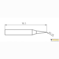 Weller RTP 001 C NW (T0050103299). Жало паяльное 0,1 мм несмачиваемое коническое активного типа
