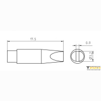 Weller RTM 032 S MS (T0050101099). Жало паяльное 3,2 мм клиновидное активного типа