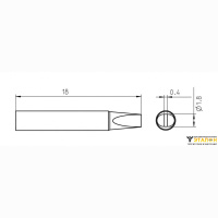 Weller RTM 018 S (T0050100799). Жало паяльное 1,8 мм клиновидное активного типа