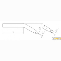 Weller RTM 013 S X (T0054460371N). Жало паяльное 1,3 мм клиновидное изогнутое активного типа