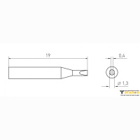 Weller RTM 013 S (T0054460399N). Жало паяльное 1,3 мм клиновидное активного типа