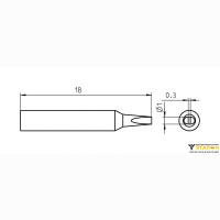 Weller RTM 010 S (T0050100599). Жало паяльное 1,0 мм клиновидное активного типа