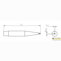 Weller RTM 006 S MS (T0050100499). Жало паяльное 0,6 мм клиновидное активного типа