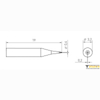 Weller RTM 004 S MS (T0054461599N). Жало паяльное 0,4 мм клиновидное активного типа
