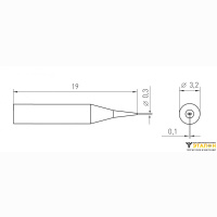 Weller RTM 003 S NW MS (T0054462671N). Жало паяльное 0,3 мм несмачиваемое клиновидное активного типа