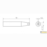 Weller RTM 015 S (T0054460499N). Жало паяльное 1,5 мм клиновидное активного типа