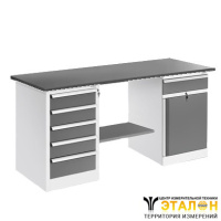 ВР-18+ДР-05+ТМБ-02/№3 - верстак, оснащенный драйвером ДР-05 и тумбой ТМБ-02, тип столешницы №3