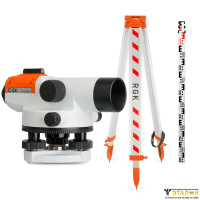 Комплект оптический нивелир RGK C-24 с поверкой + штатив S6-N + рейка AMO S4