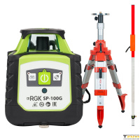 Комплект: ротационный нивелир RGK SP-100G + штатив RGK SH-170 рейка RGK LR-2