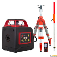 Комплект: ротационный нивелир RGK SP-400 + элевационный штатив RGK SH-170 + рейка RGK LR-2 + дальномер RGK DL100