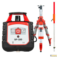 Комплект: ротационный нивелир RGK SP-100 с калибровкой + штатив RGK SH-170 рейка RGK LR-2