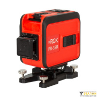 Комплект: лазерный уровень RGK PR-38R + штанга-упор RGK CG-2