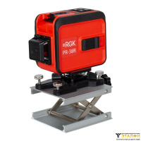 Комплект: лазерный уровень RGK PR-38R + штанга-упор RGK CG-2