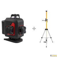 Лазерный уровень RGK PR-4D Red с красным лучом + RGK CG-2 - распорная штанга-штатив