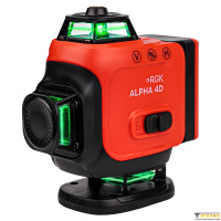 Лазерный уровень RGK ALPHA 4D с калибровкой с зелёным лучом