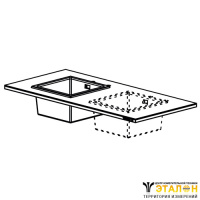 С-О2-14-7/Д LAB - столешница лабораторная 1434х700мм с двумя раковинами