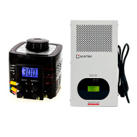 SUNTEK 500ВА (2А, 0-300В) + SUNTEK QUANTUM 500 ВА - комплект автотрансформатора ЛАТР однофазного и инверторного стабилизатора напряжения