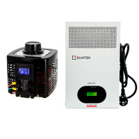 SUNTEK 1000ВА (4А, 0-300В) + SUNTEK QUANTUM 1000 ВА - комплект автотрансформатора ЛАТР однофазного и инверторного стабилизатора напряжения