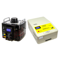 SUNTEK 7000ВА (28А, 0-300В) + SUNTEK ЭМ 8500 ВА - комплект автотрансформатора ЛАТР однофазного и электромеханического стабилизатора напряжения